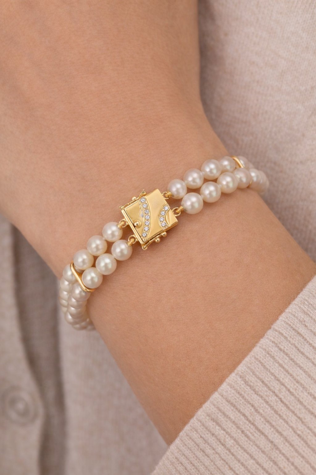 Bracciale - 18 carati Oro bianco, Oro giallo - 0.11ct. tw. Diamante (Naturale)