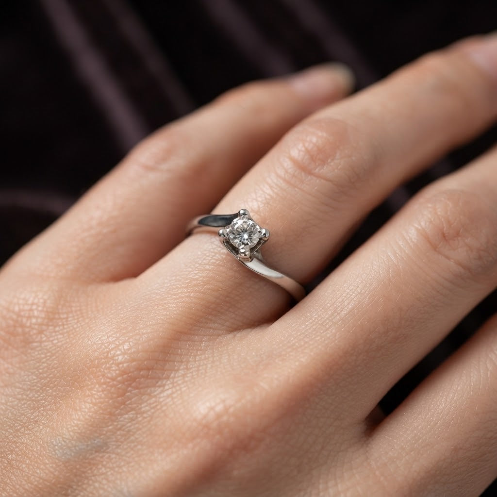 Anello - 18 carati Oro bianco - 0.08ct. tw. Diamante (Naturale) - Made in Italy - HandMade
