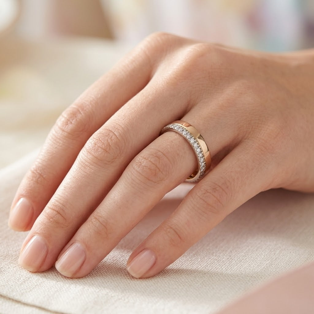 Anello - 18 carati Oro bianco, Oro rosa - 0.40ct. tw. Diamante (Naturale)