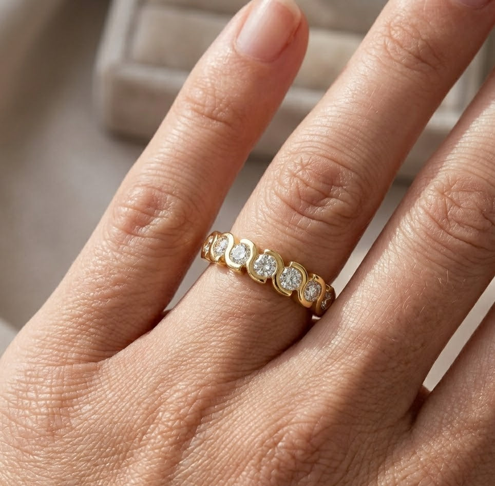 Anello - 18 carati Oro giallo - 0.98ct. tw. Diamante (Naturale)