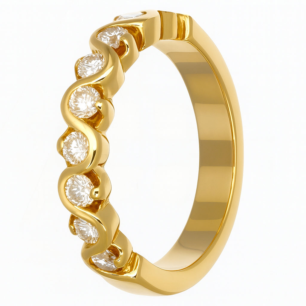 Anello - 18 carati Oro giallo - 0.36ct. tw. Diamante (Naturale)