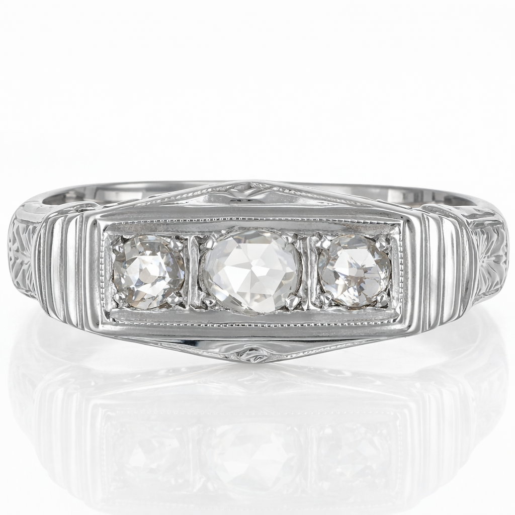 Anello - 18 carati Oro bianco - 0.36ct. tw. Diamante (Naturale)