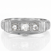 Anello - 18 carati Oro bianco - 0.36ct. tw. Diamante (Naturale)
