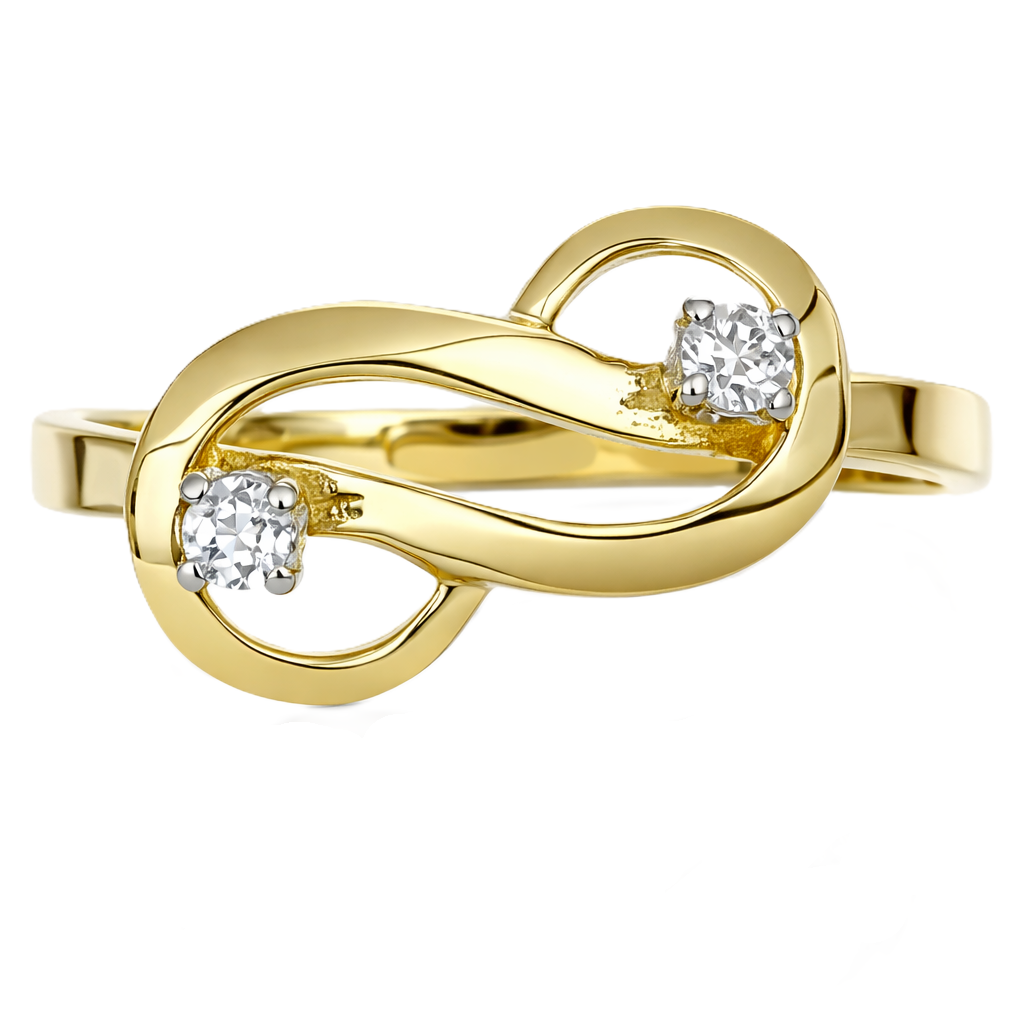 Anello - 18 carati Oro giallo, Oro bianco Diamante (Naturale)