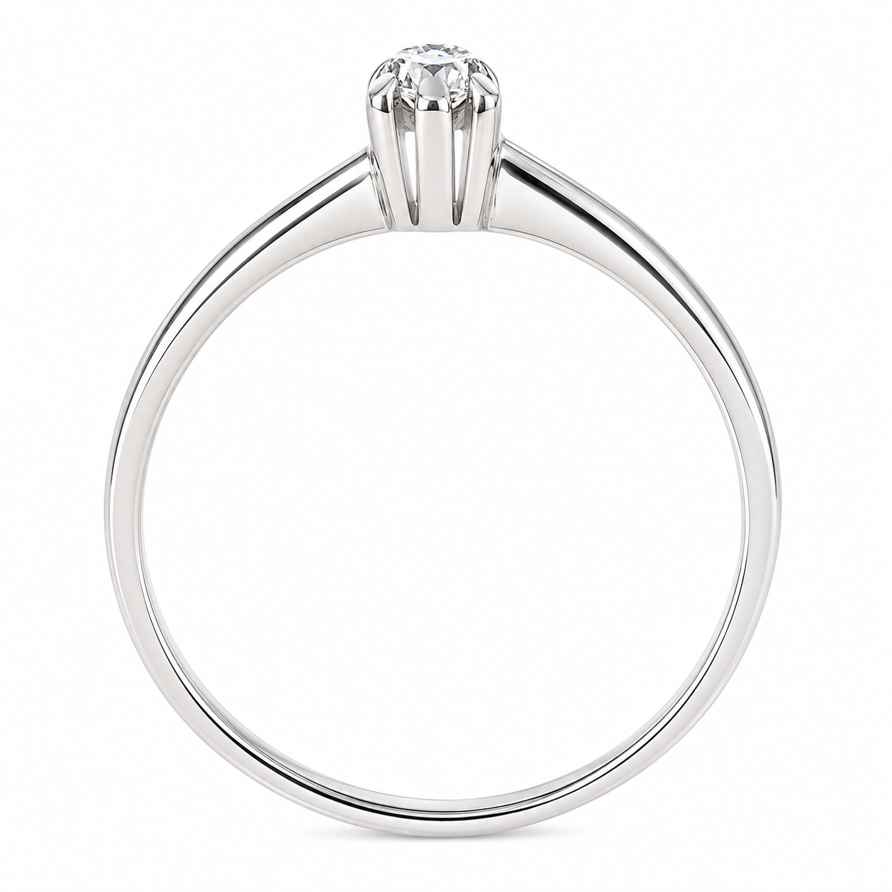 Anello - 18 carati Oro bianco - 0.09ct. tw. Diamante (Naturale)