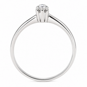 Anello - 18 carati Oro bianco - 0.09ct. tw. Diamante (Naturale)