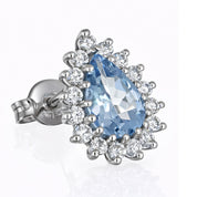 Orecchini - 18 carati Oro bianco - 1.60ct. tw. Acquamarina - Diamante