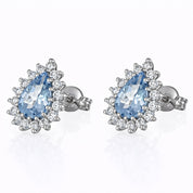 Orecchini - 18 carati Oro bianco - 1.60ct. tw. Acquamarina - Diamante