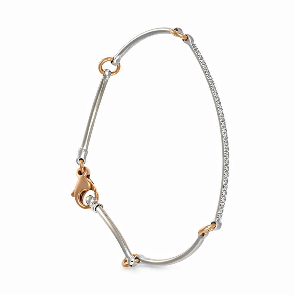 Bracciale - 18 carati Oro bianco, Oro rosa Diamante (Naturale)