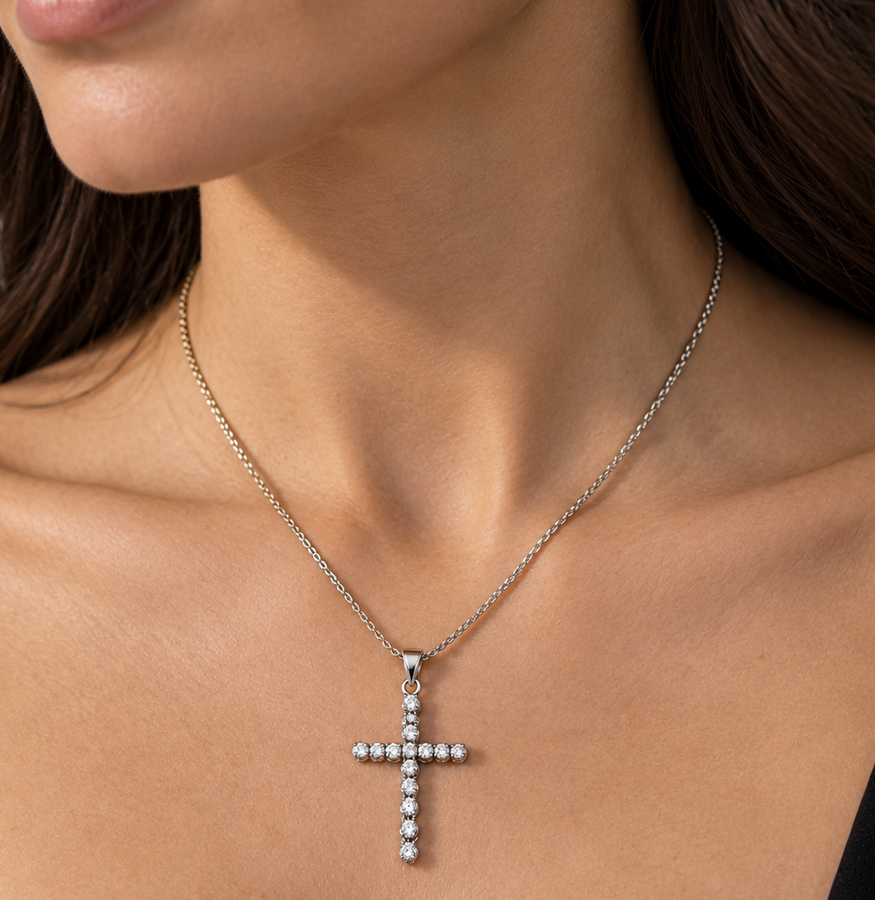 Collana con ciondolo - 18 carati Oro bianco - 0.80ct. tw. Diamante (Naturale) - Made in Italy - Handmade