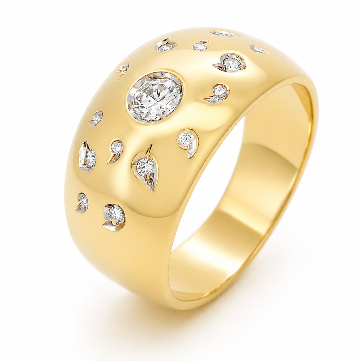 Anello - 18 carati Oro giallo - 0.29ct. tw. Diamante (Naturale) - Made in Italy - Handmade