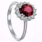 Anello - 18 carati Oro bianco - 1.97ct. tw. Tormalina - Diamante