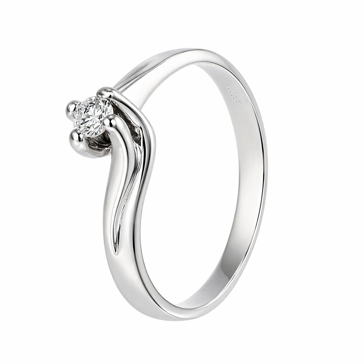 Anello - 18 carati Oro bianco - 0.14ct. tw. Diamante (Naturale)