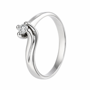 Anello - 18 carati Oro bianco - 0.14ct. tw. Diamante (Naturale)