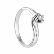 Anello - 18 carati Oro bianco - 0.14ct. tw. Diamante (Naturale)