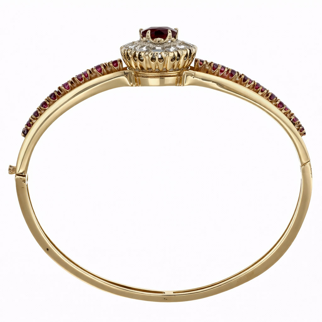 Bracciale - 9 kt Oro giallo - 1.99ct. tw. Rubino - Diamante