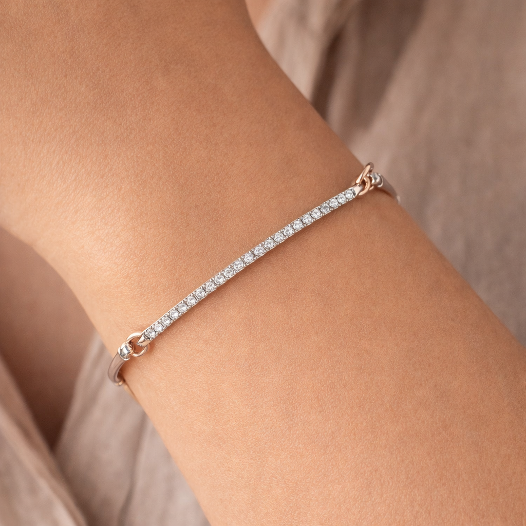 Bracciale - 18 carati Oro bianco, Oro rosa Diamante (Naturale)
