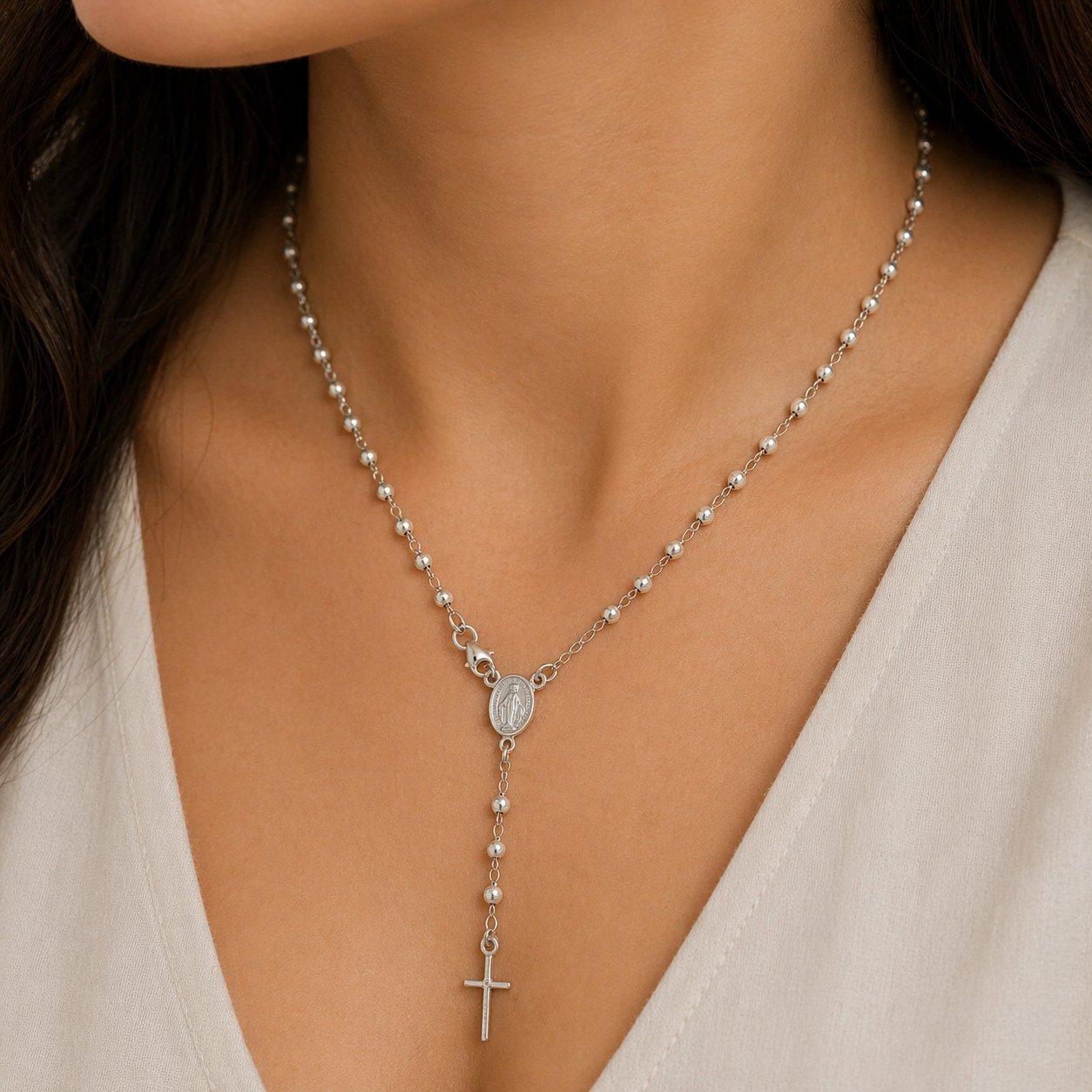 Collana con Ciondolo in Oro Bianco 18 carati