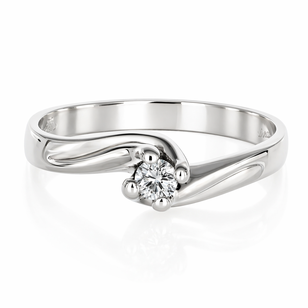 Anello - 18 carati Oro bianco - 0.14ct. tw. Diamante (Naturale)
