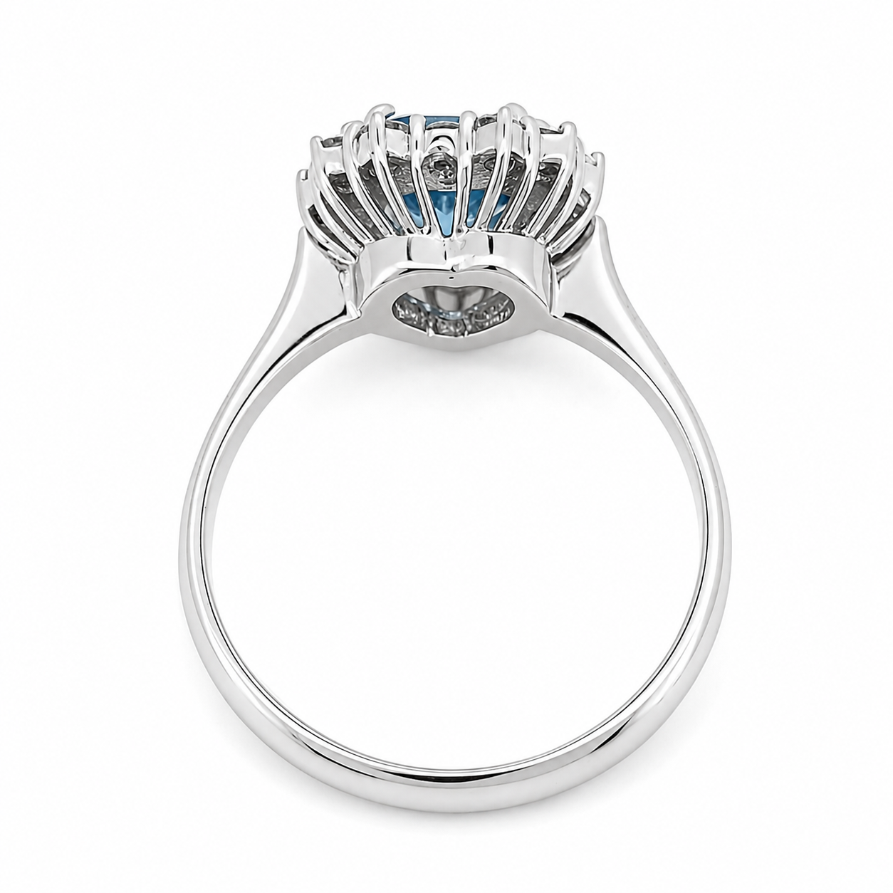 Anello - 18 carati Oro bianco- 1.38ct. tw. Topazio - Diamante - Handmade - Made in Italy