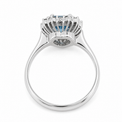 Anello - 18 carati Oro bianco- 1.38ct. tw. Topazio - Diamante - Handmade - Made in Italy