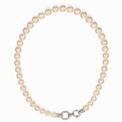 Collana - 18 carati Oro bianco - 0.18ct. tw. Diamante (Naturale) - Perla