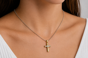 Collana con ciondolo - 18 carati Oro bianco, Oro giallo - 0.04ct. tw. Diamante (Naturale) - Made in Italy - Handmade