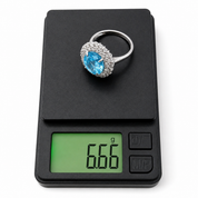 Anello - 18 carati Oro bianco- 6.29ct. tw. Topazio - Diamante - Made in Italy - Handmade