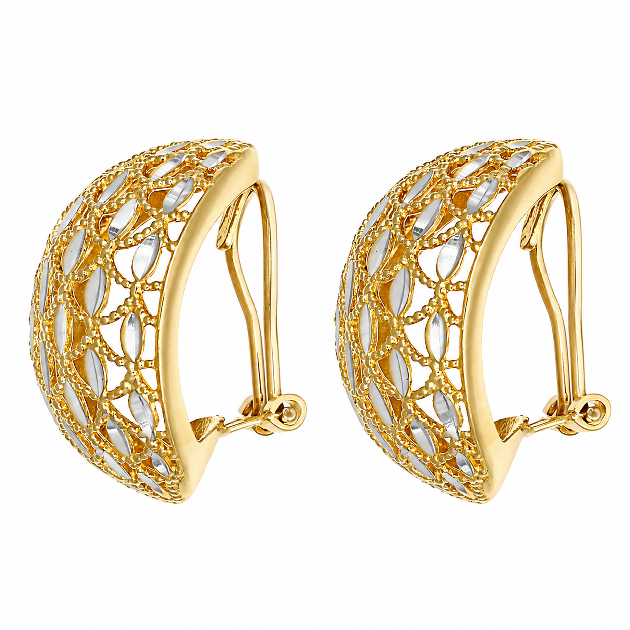 Orecchini - 18 carati Oro giallo, Oro bianco - Made in Italy - Handmade