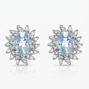 Orecchini - 18 carati Oro bianco - 2.60ct. tw. Acquamarina - Diamante - made in Italy - handmade
