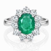 Anello - 18 carati Oro bianco - 2.00ct. tw. Smeraldo - Diamante