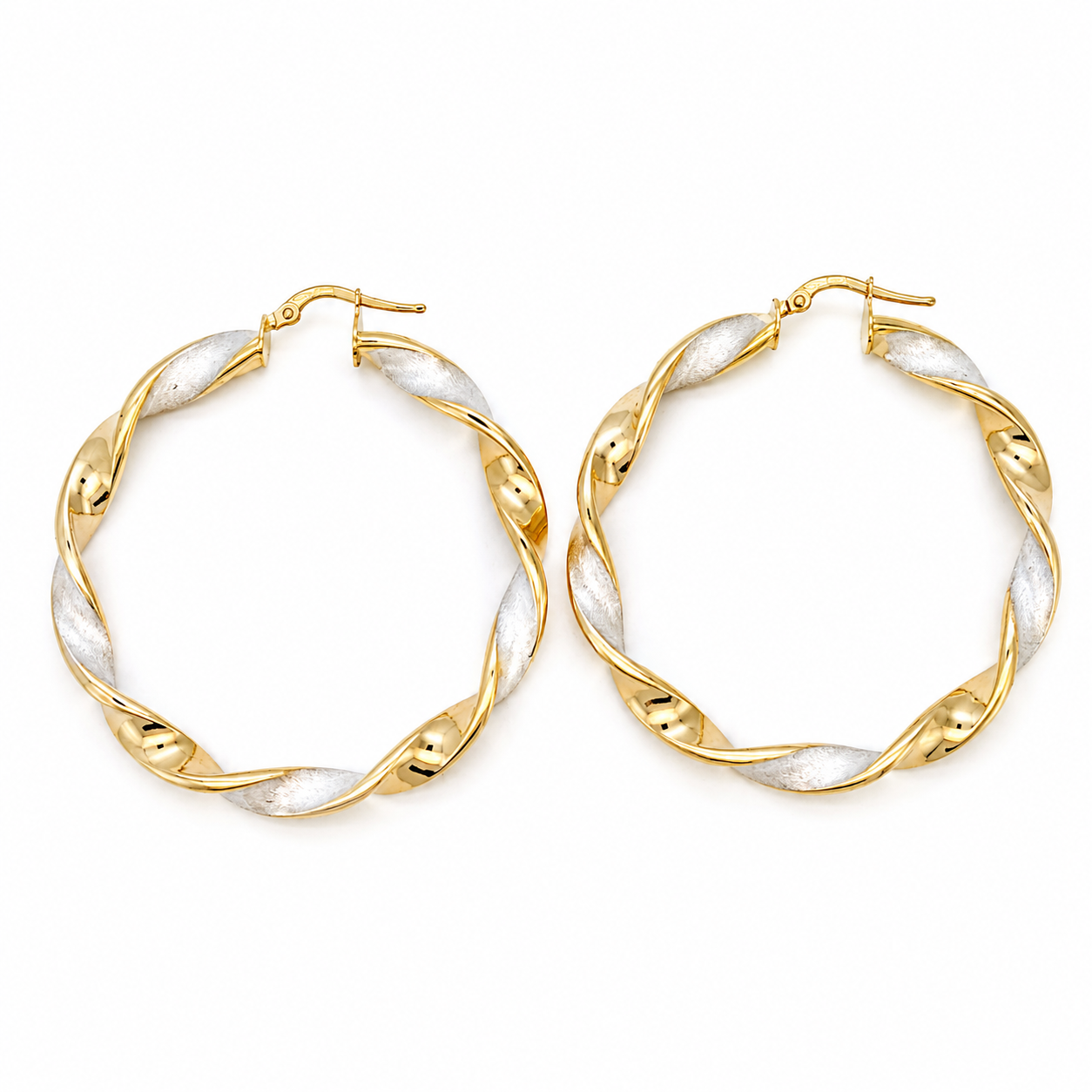 Orecchini - 18 carati Oro giallo, Oro bianco - Made in Italy - Handmade
