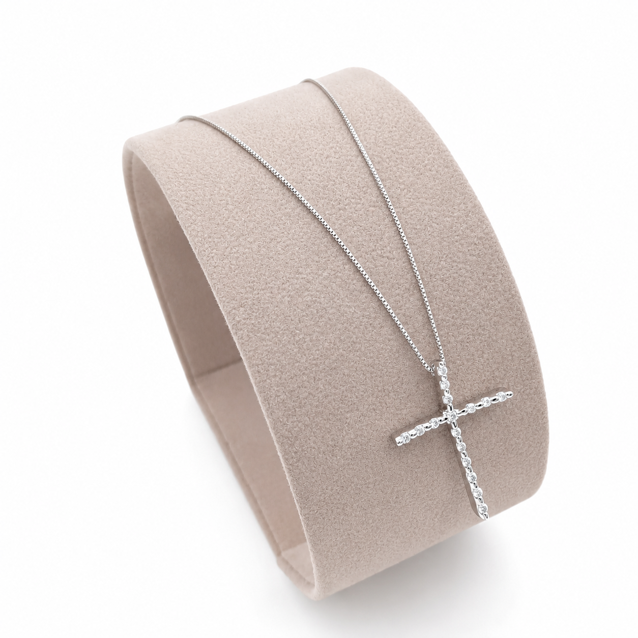 Collana con ciondolo - 18 carati Oro bianco - 0.15ct. tw. Diamante (Naturale) - Made in Italy - Handmade