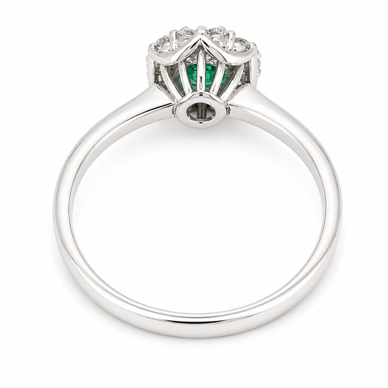 Anello - 18 carati Oro bianco - 1.15ct. tw. Smeraldo - Diamante - Made in Italy - Handmade