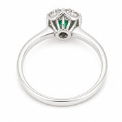 Anello - 18 carati Oro bianco - 1.15ct. tw. Smeraldo - Diamante - Made in Italy - Handmade