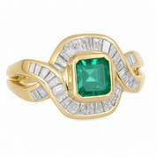 Anello - 18 carati Oro giallo- 2.80ct. tw. Smeraldo - Diamante - Made in Italy - Handmade