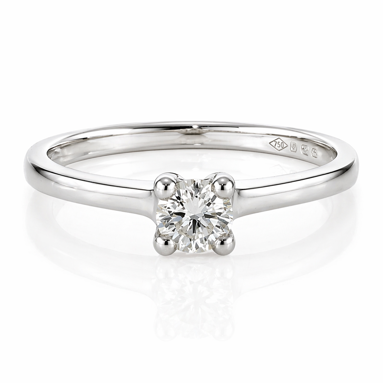 Anello - 18 carati Oro bianco - 0.40ct. tw. Diamante (Naturale)