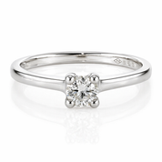 Anello - 18 carati Oro bianco - 0.40ct. tw. Diamante (Naturale)