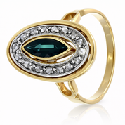 Anello - 18 carati Oro giallo - 0.92ct. tw. Zaffiro - Diamante