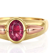 Anello - 18 carati Oro giallo, Oro rosa - 1.00ct. tw. Rubino