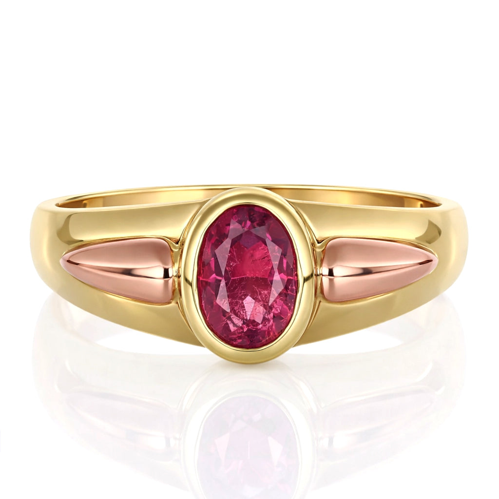 Anello - 18 carati Oro giallo, Oro rosa - 1.00ct. tw. Rubino