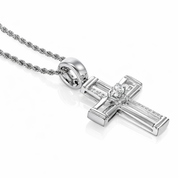 Collana con ciondolo - 18 carati Oro bianco - 0.125ct. tw. Diamante (Naturale)