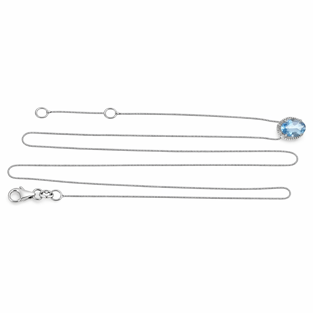 Collana con ciondolo - 18 carati Oro bianco - 0.52ct. tw. Acquamarina - Diamante