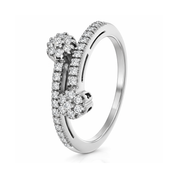 Anello - 18 carati Oro bianco Diamante (Naturale)