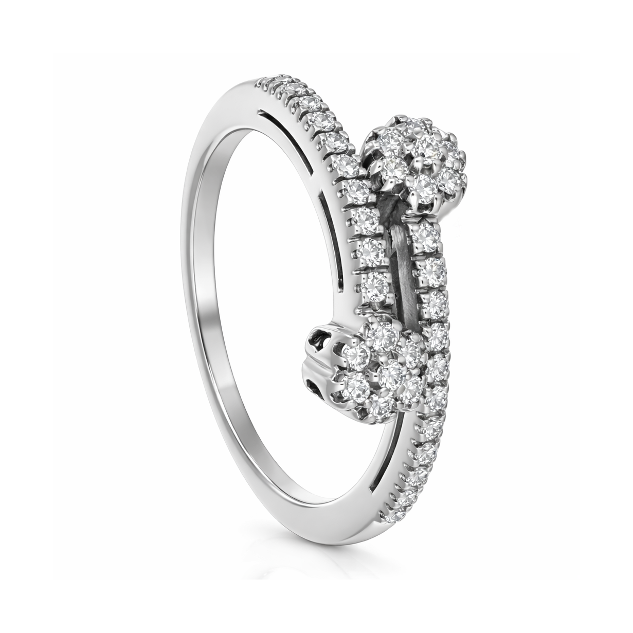 Anello - 18 carati Oro bianco Diamante (Naturale)