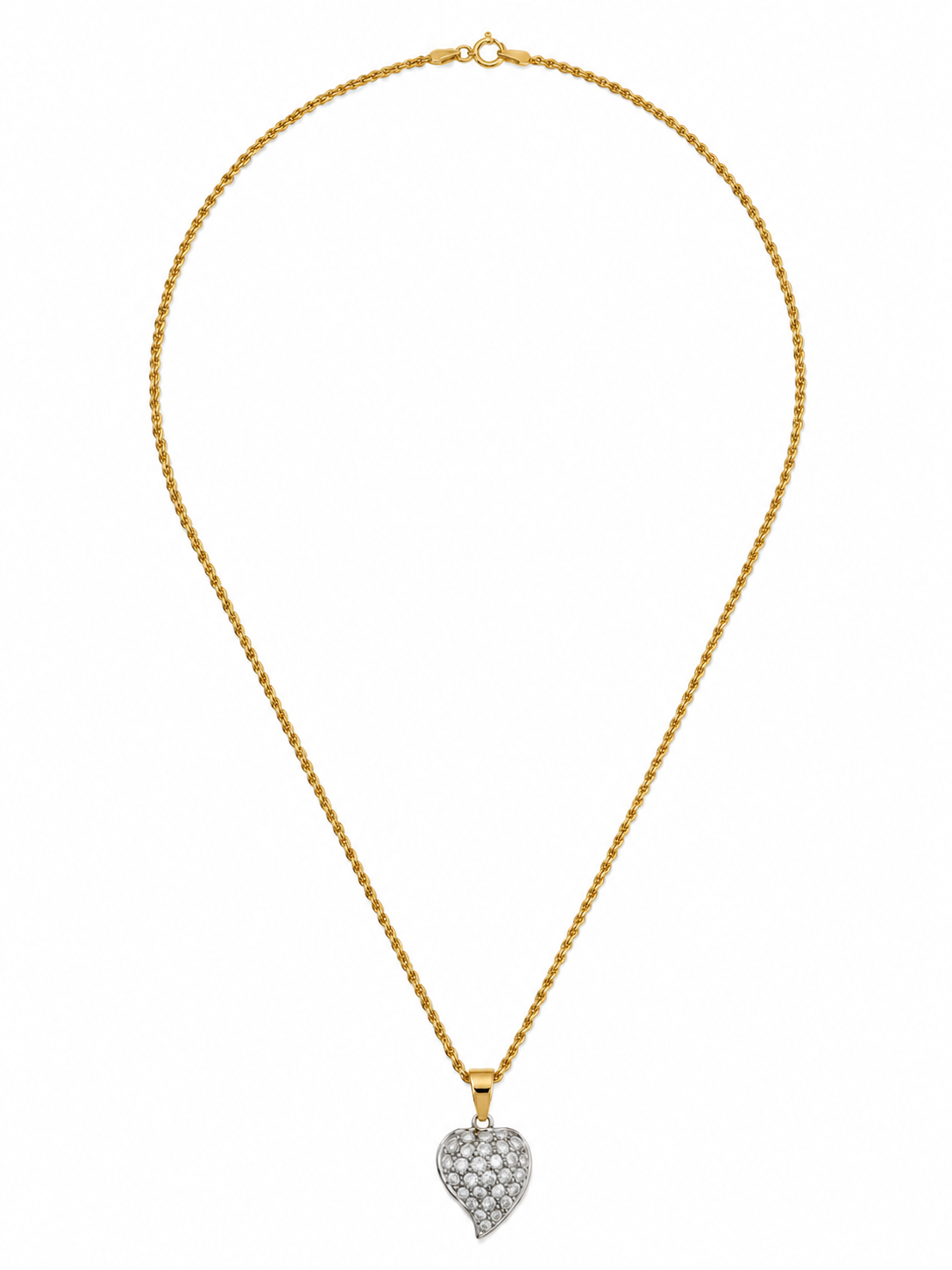 Collana con ciondolo - 18 carati Oro bianco, Oro giallo - 0.675ct. tw. Diamante (Naturale)