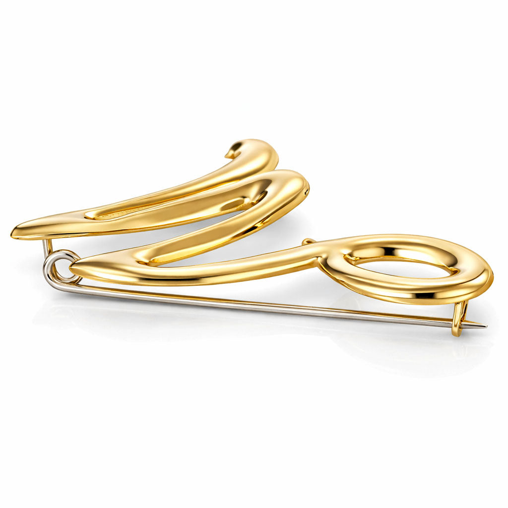 Spilla - 18 carati Oro giallo, Oro bianco