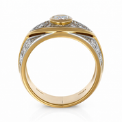 Anello - 18 carati Oro bianco, Oro giallo - 0.87ct. tw. Diamante (Naturale)