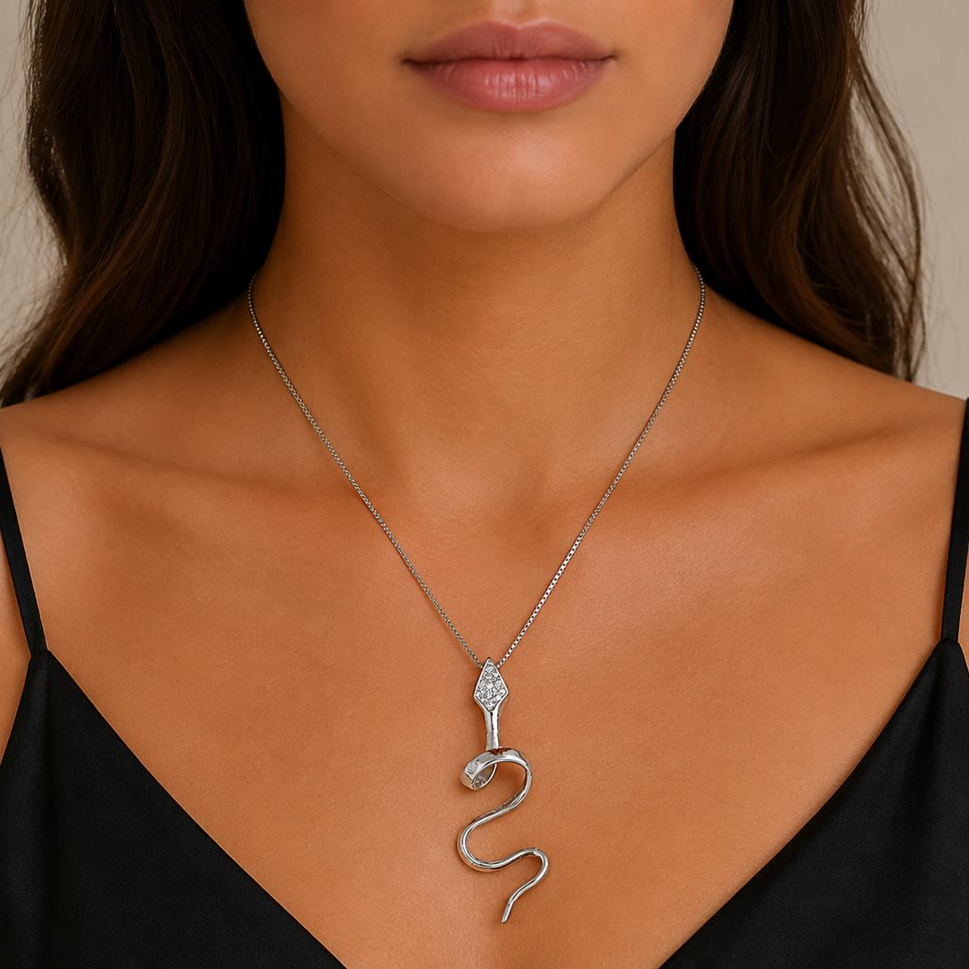 Collana con ciondolo - 18 carati Oro bianco - 0.13ct. tw. Diamante (Naturale) - Made in Italy - Handmade