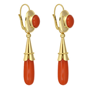 Orecchini - 18 carati Oro giallo - 15ct. tw. Corallo
